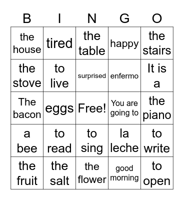 L 43 Review - 2 Bingo Card