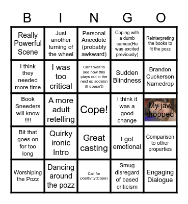 Daniel Green Wheel of Time Bingo Card