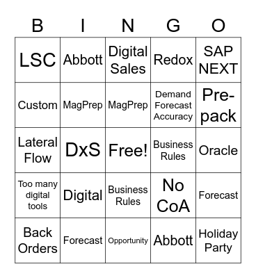 NADX Bingo Card