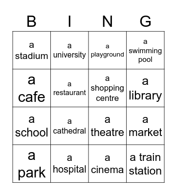 Welcome to my town Bingo Card