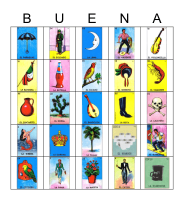 Loteria Review Bingo Card