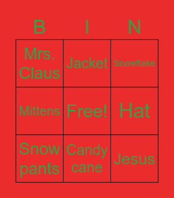 Christmas Bingo Card