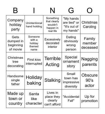 Christmas Movie Bingo Card