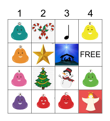 Music Christmas Bingo Card