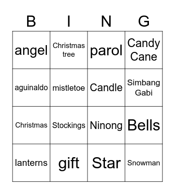 Christmas Bingo Card