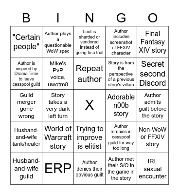 Drama Time Bingo Card
