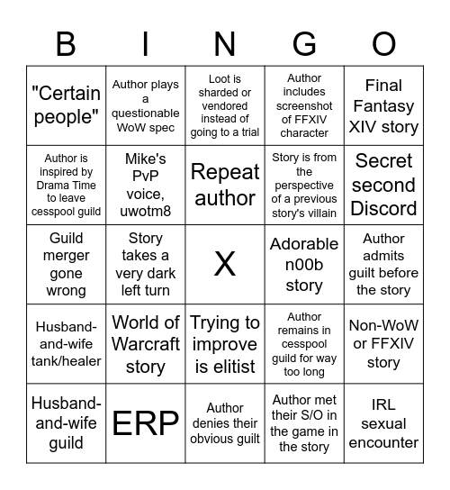 Drama Time Bingo Card