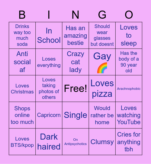 How much do we have in common ? Bingo Card