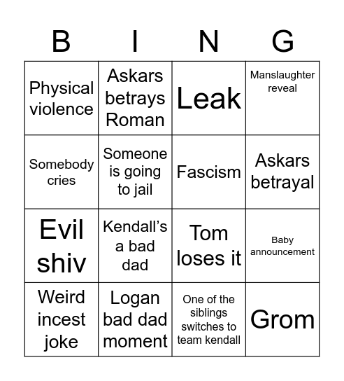 Holly Bingo Card