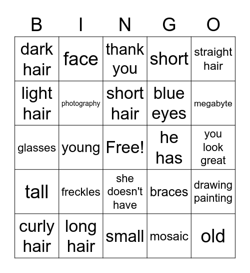 units 8 Bingo Card