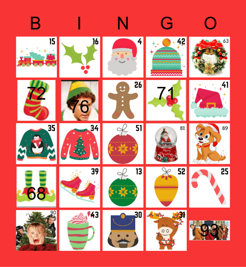 Holiday Bingo OBE Bingo Card