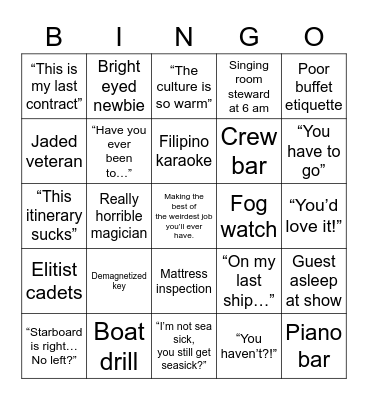 Michael’s First Contract Bingo Card