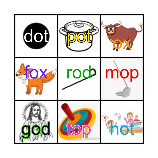 Phonics 3 unit 4 Bingo Card