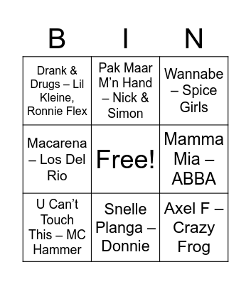 Foute Potter Bingo Card