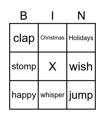 We wish you a Merry Christmas - bingo Card