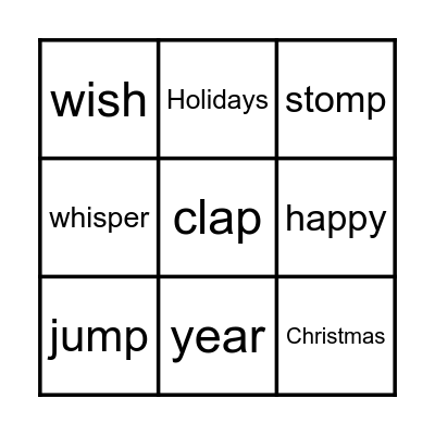We wish you a Merry Christmas - bingo Card