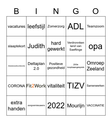 Viazorg kerstbingo 2021 Bingo Card
