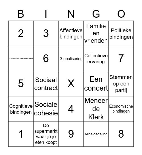 Sociale cohesie Bingo Card