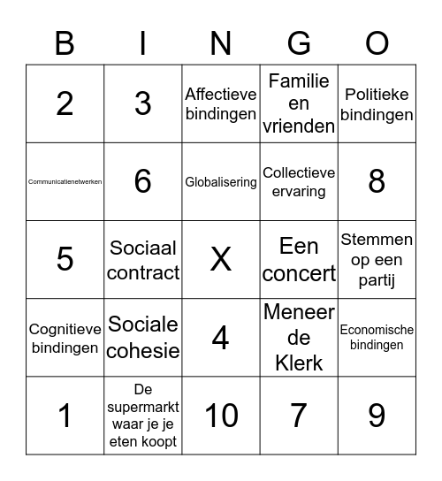 Sociale cohesie Bingo Card
