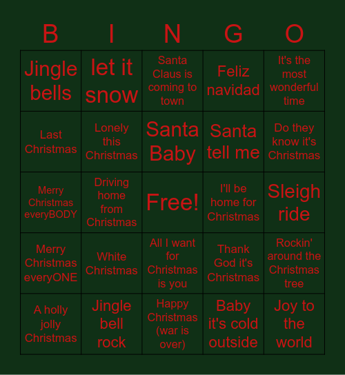 Kerstborrel team Midden - HO HO HO! Bingo Card