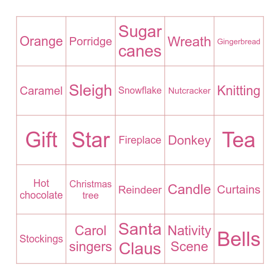 Christmas Bingo! Bingo Card