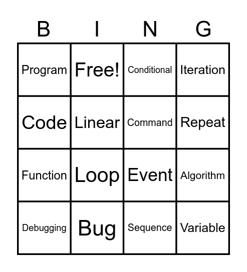 Computer Science Bingo Card