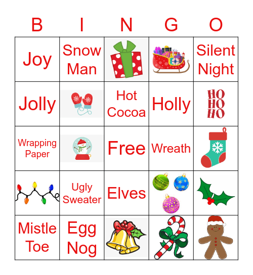 HOLIDAY BINGO - Mrs. Lara and Ms. Harpole Bingo Card