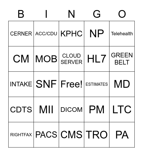 KP Bingo Card