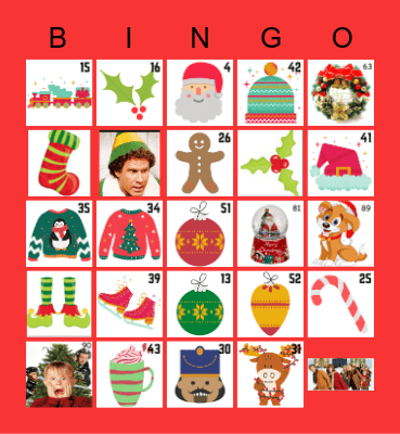 Holiday Bingo OBE 2021 Bingo Card