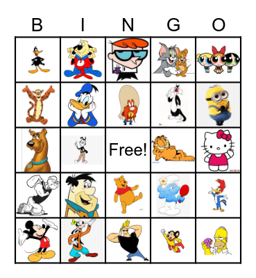 Cartoon Bingo! Bingo Card