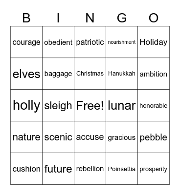 Christmas Bingo Card