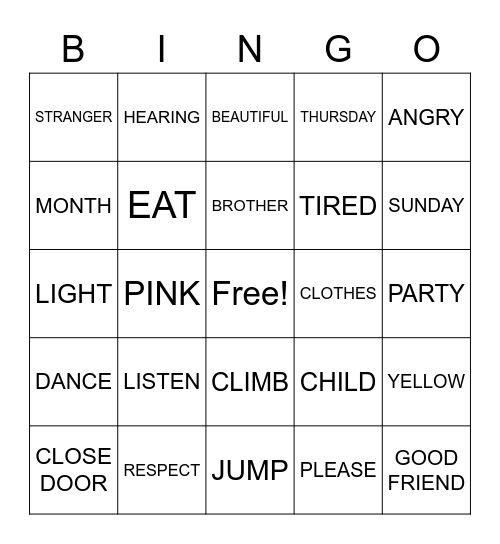 ASL BINGO Card