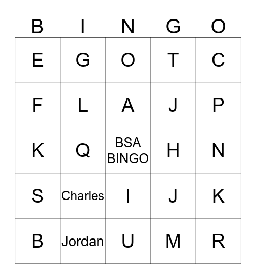 BSA BINGO Card