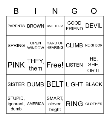 BINGO Card