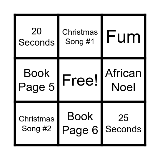 Bingo #2 Bingo Card