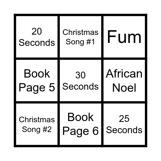 Bingo #2 Bingo Card