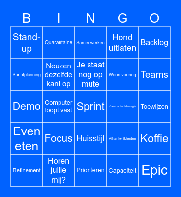 Team Communicatie & Marketing Bingo Card