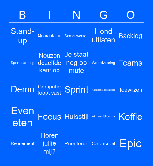 Team Communicatie & Marketing Bingo Card