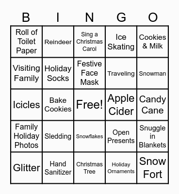 Holiday Bingo Card