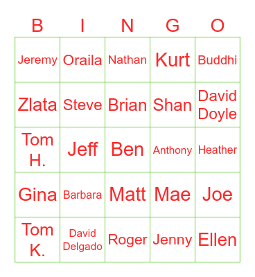 IT Winter Bingo Card