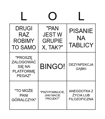 INTERFEJSY GRAFICZNE Bingo Card