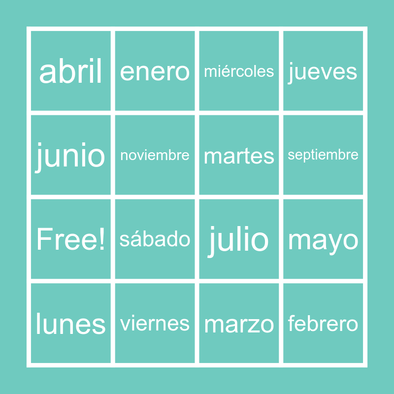 spanish-days-and-months-bingo-card