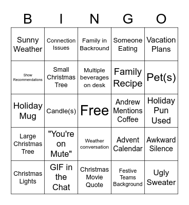 Teams Background Bingo Card