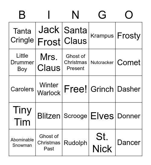 Christmas Bingo Card