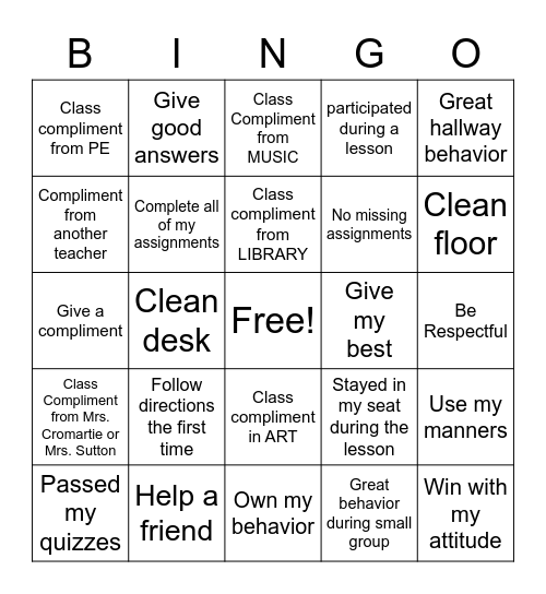 LAST WEEK BEFORE BREAK Bingo Card