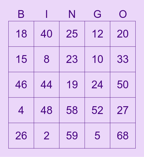 BINGO CERDAS Bingo Card