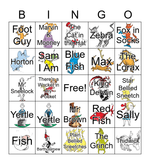 Dr. Seuss BINGO Card