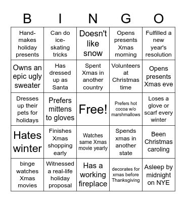 Techbuster Holiday Bingo Card