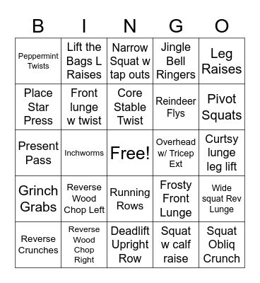 Holiday Bingo Card
