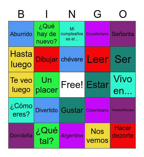 Johnny Zheng Bingo Card